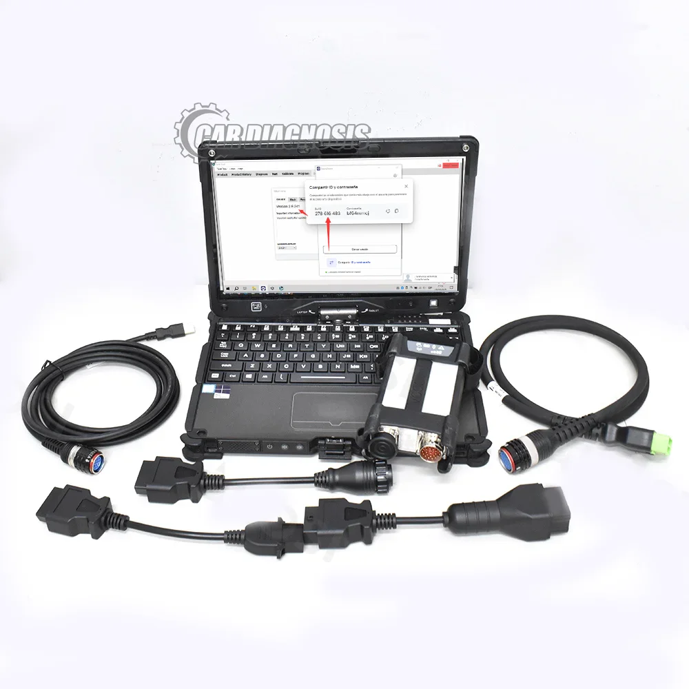 

getac laptop 2.8 Ptt tech tool Vocom II 88894000 for VCADS VOCOM 2 EURO6 loader grader Truck Excavator Diagnostic Scanner Tool