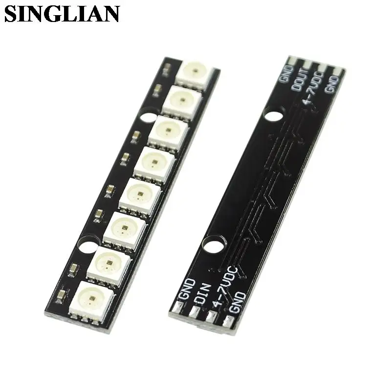 1pcs WS2812 5050 RGB LED 8-bits Built-in Full Color Driving Color Lamp Development Board