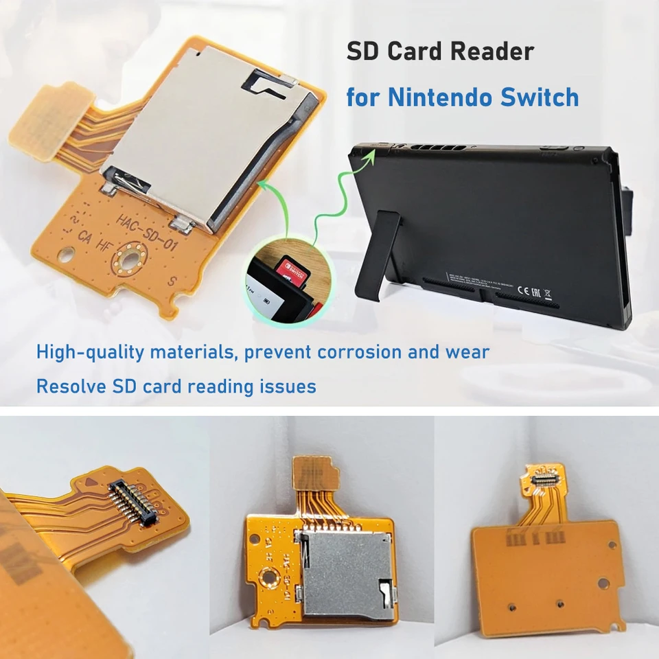1/5/10pcs SD Card Reader Slot Memory Card Slot Socket for Nintendo