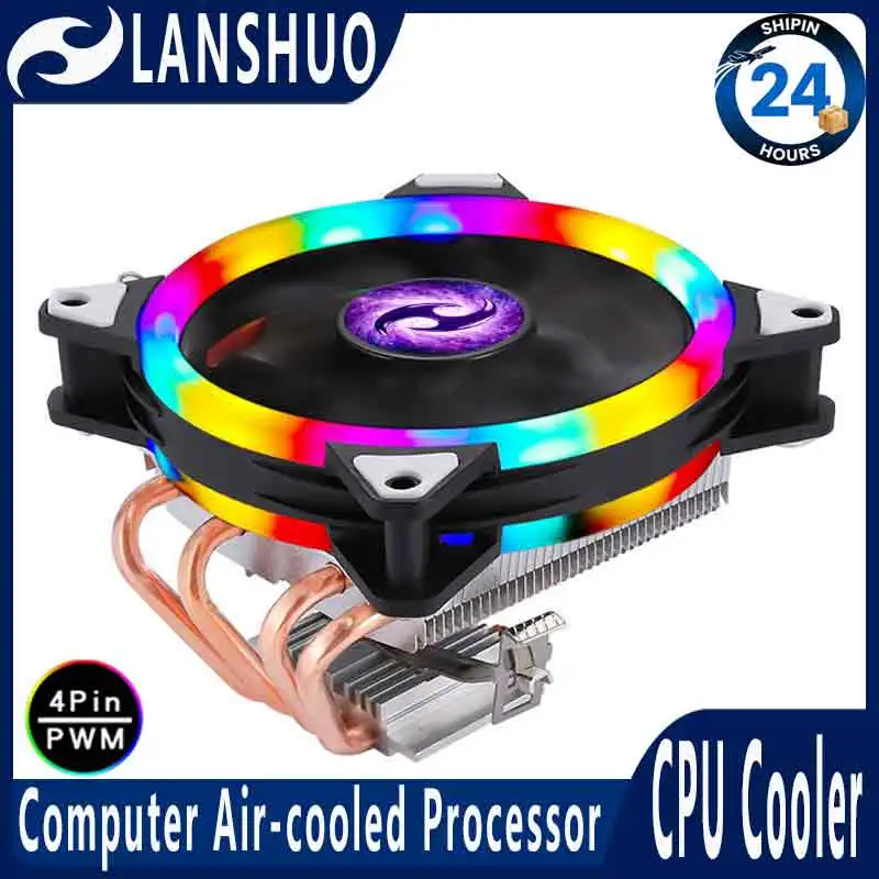 

LANSHUO 2/4-трубный горизонтальный радиатор с воздушным охлаждением для процессоров, совместимый с LGA 1200, 1700, 2066, 2011, x99, AM4, 115x, E5