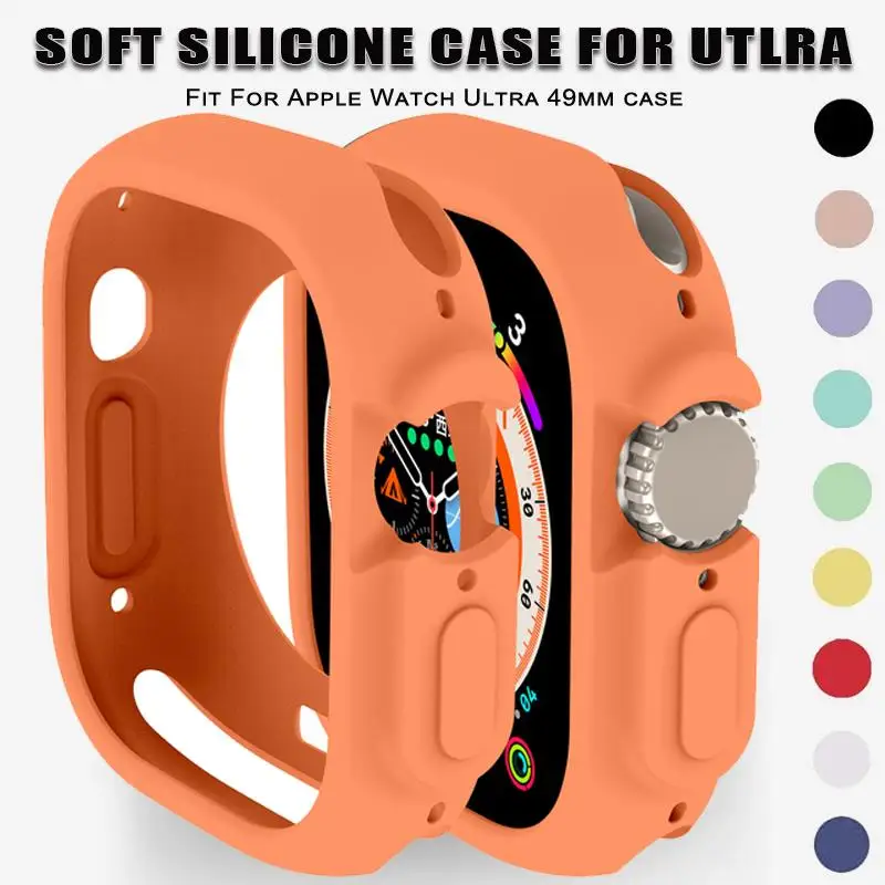 Gehäuse für Apple Watch Ultra 2 49mm Armband Allround stoß feste TPU-Schutz weiche Silikon band abdeckung Stoßstange kratz fest
