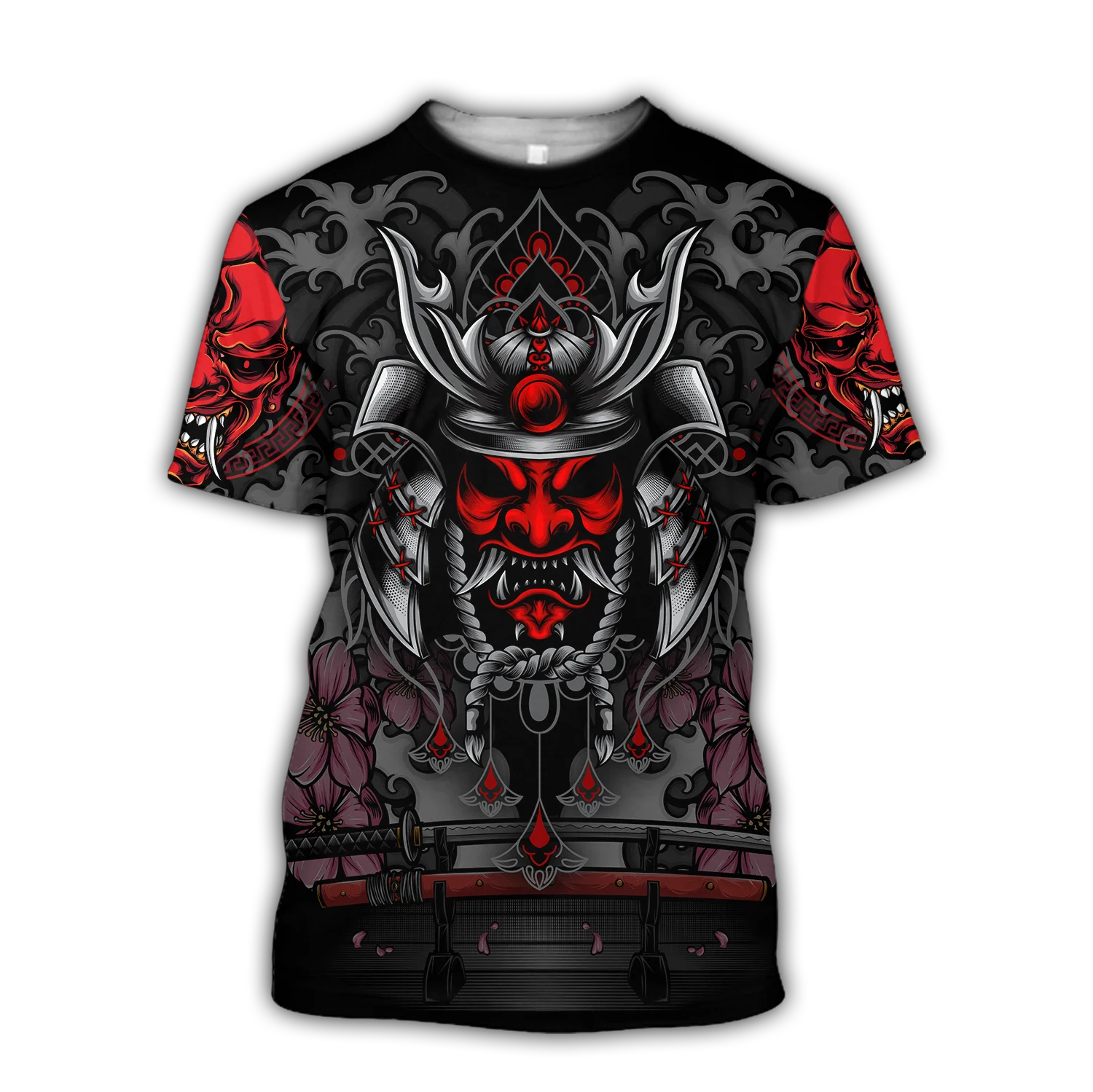 Summer Fashion Men Samurai graphic t shirts Personality Casual Cool Trend Printed Tees Oversized O-neck quick-drying t-shirt Top