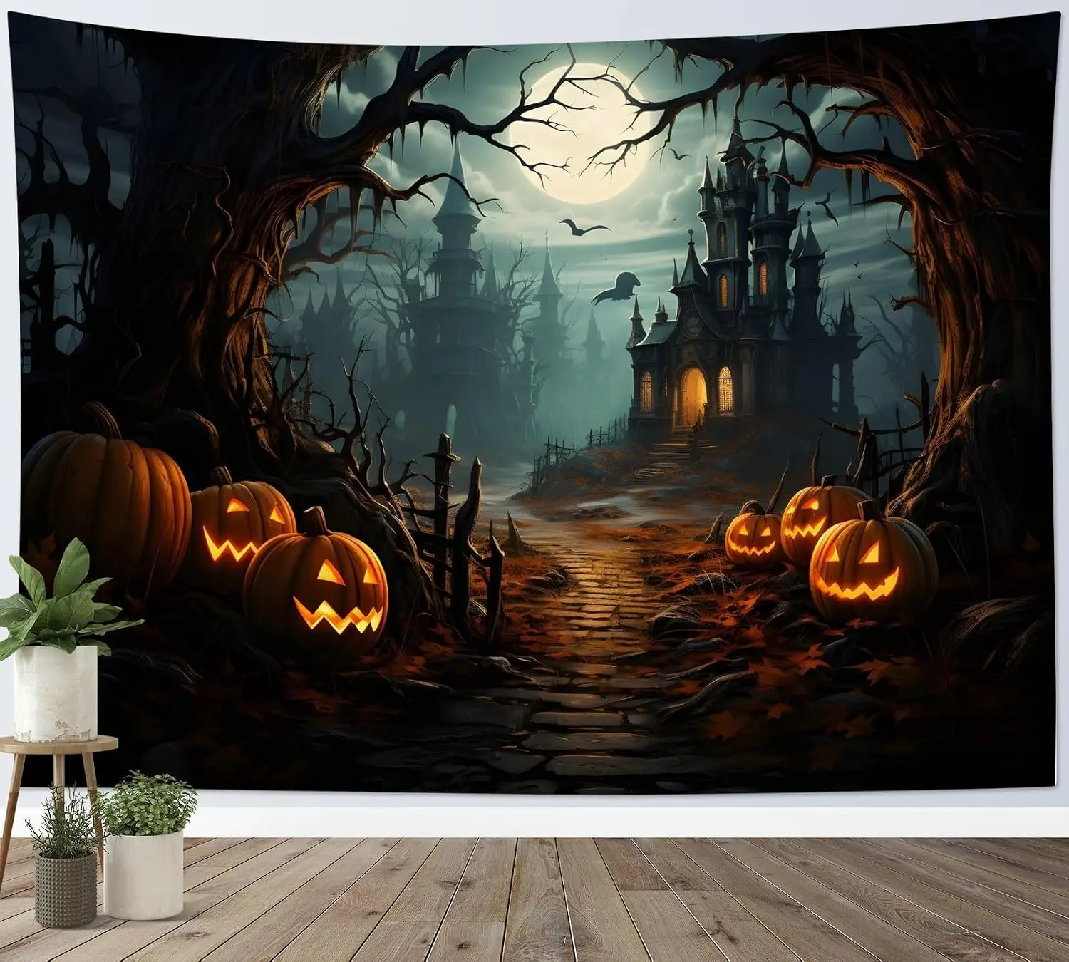Tapestry Wall Aesthetic Tapestry Halloween Horror Forest Room Decor Party Backdrop