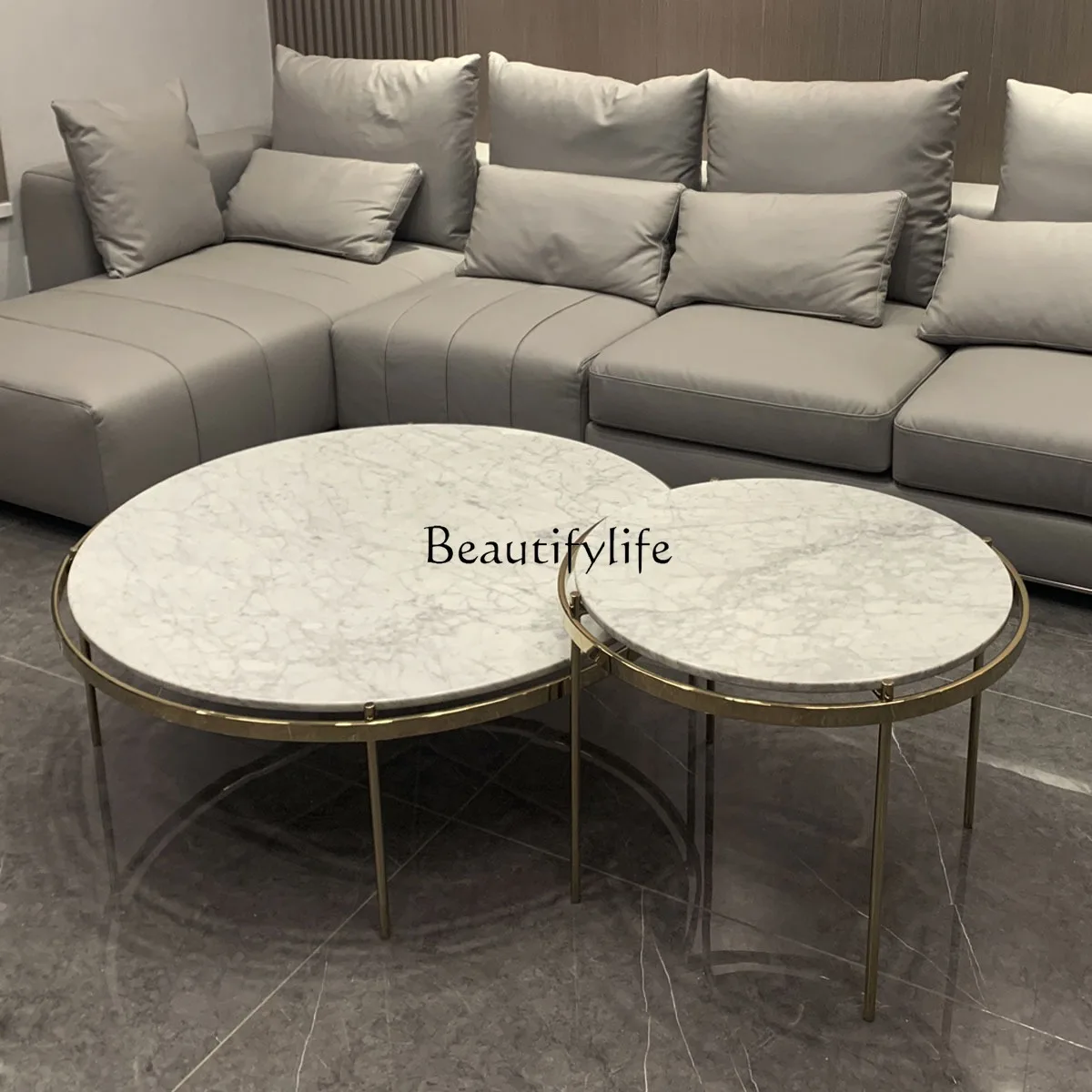 Light luxury marble coffee table small apartment living room household tea table