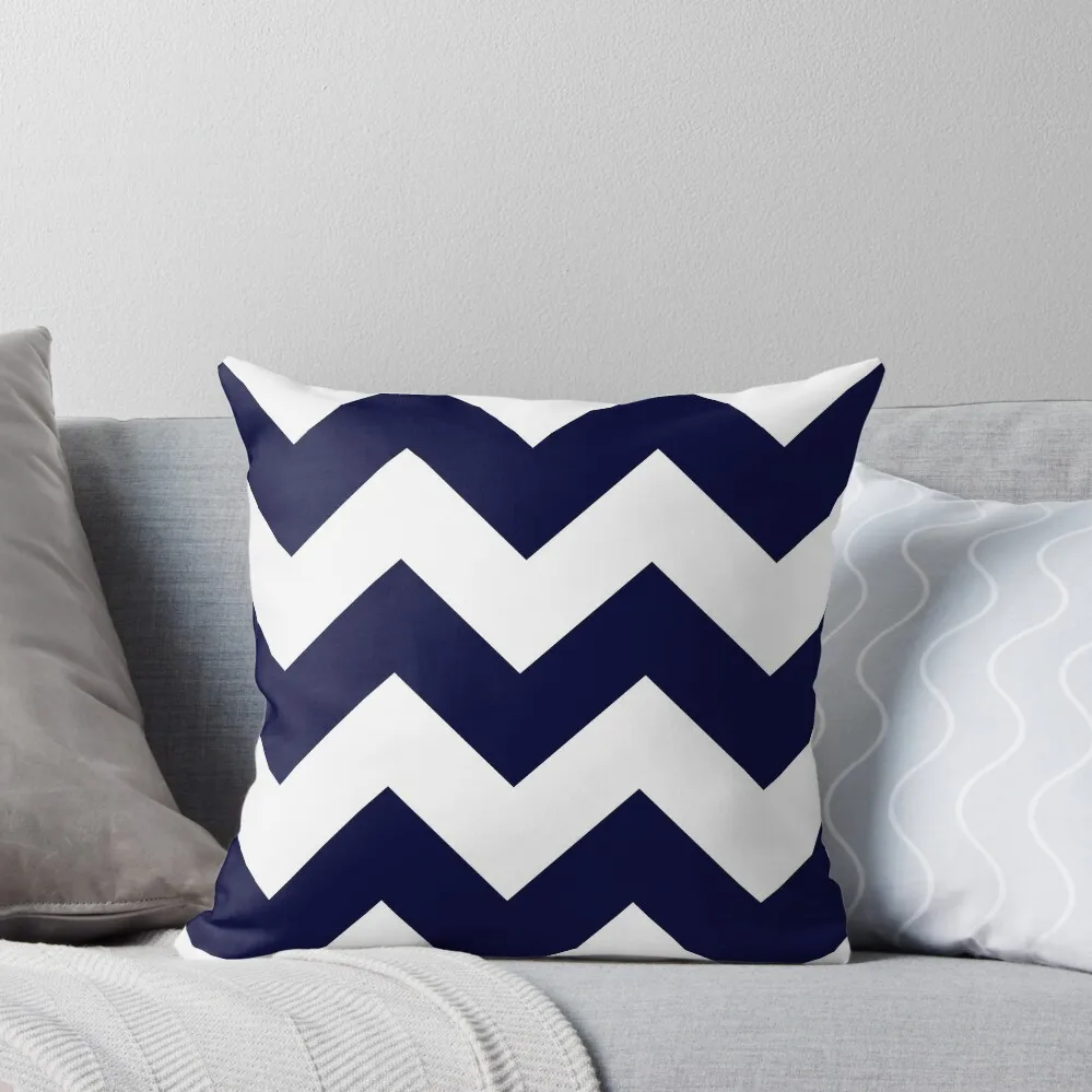 

Navy Blue And White Wide Chevron Stripes Throw Pillow Marble Cushion Cover Cushion Child pillow
