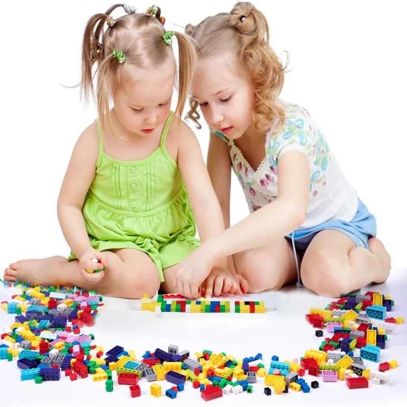 Ensemble de blocs de construction en vrac bricolage pour enfants, ville créative, blocs de construction classiques assemblés, cadeaux d'anniversaire pour filles et garçons, jouet pour enfants