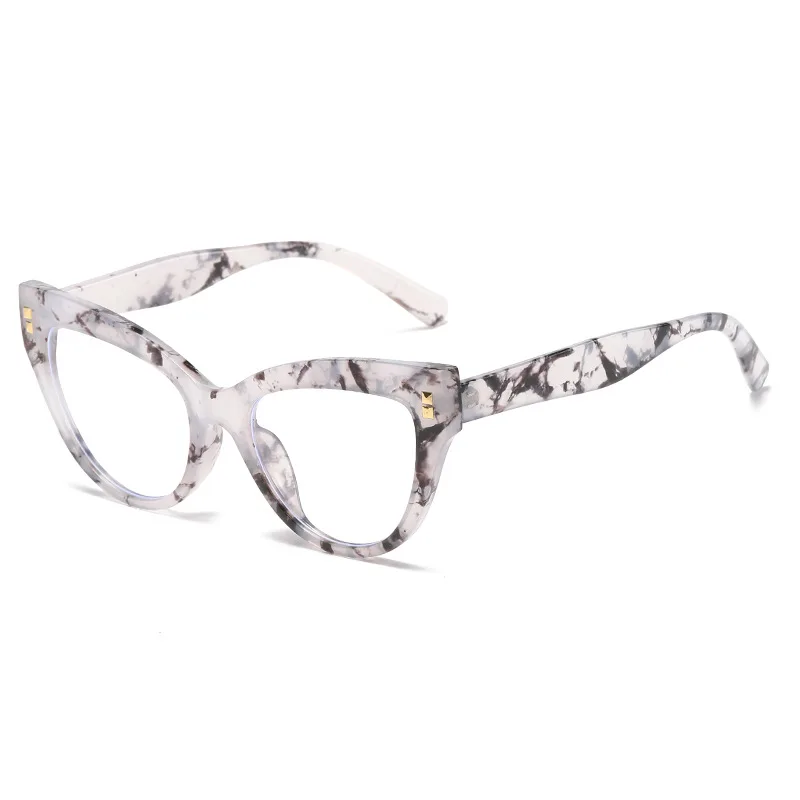 Cat Eye Glasses Frame Women Fashion Rivet Eyeglass Frame Anti Blue Light Glasses Computer Goggles Ladies Spectacle Eyewear New