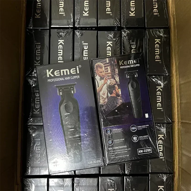 Kemei KM-2299 ماكينة قص الشعر اللاسلكية 0 مم صفر فجوة نحت المقص التفاصيل المهنية الكهربائية إنهاء آلة القطع