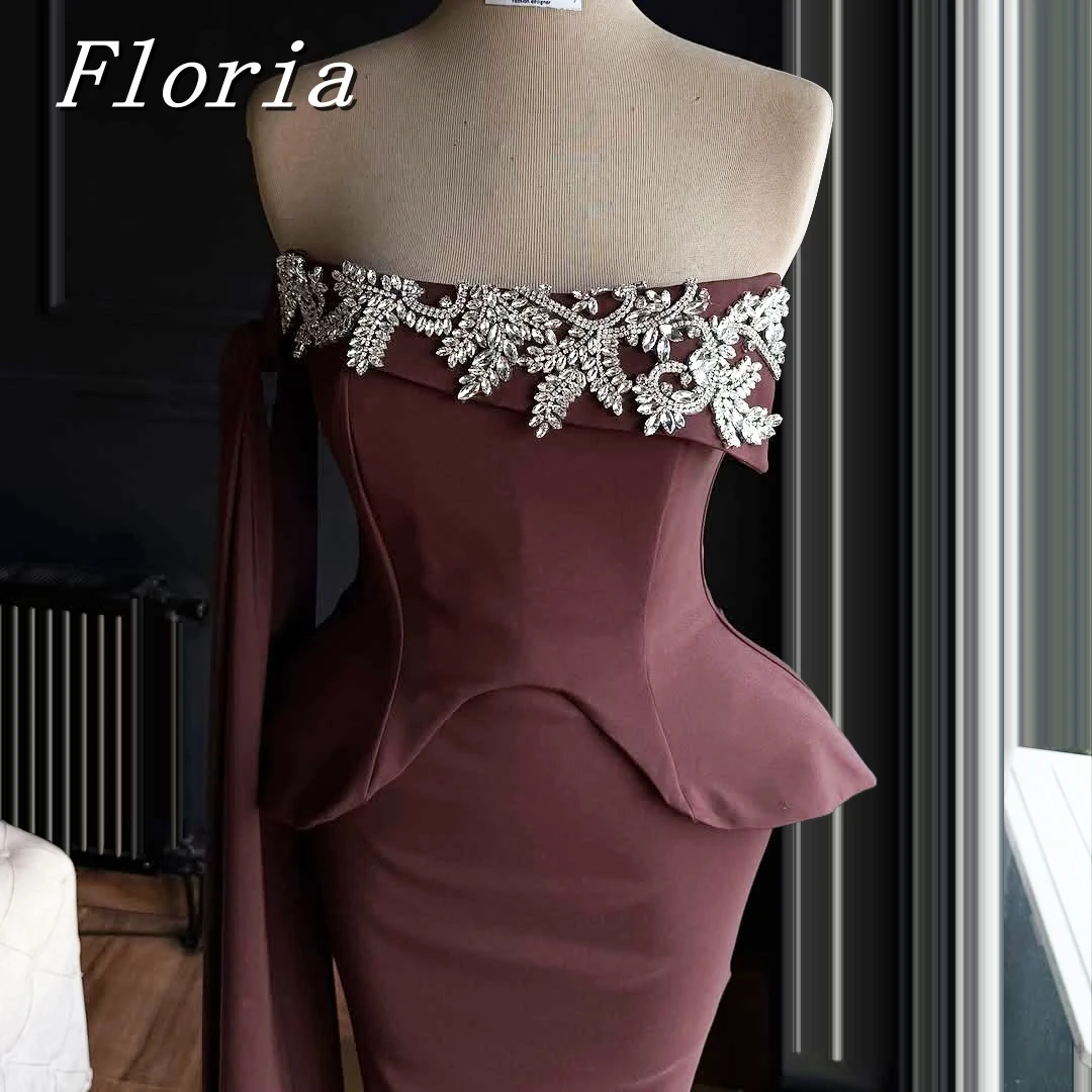 

Burgundy Vintage Satin Mermaid Prom Dresses Beaded Crystals Women Evening Wear Gown Cocktail Dress Party Dress Customized