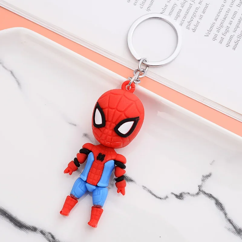 Disney-llavero de Los Vengadores de Marvel, muñeco suave de Anime, Spider-Man, Iron Man, Capitán América, colgante para bolso, llavero de coche, regalos de Juguetes