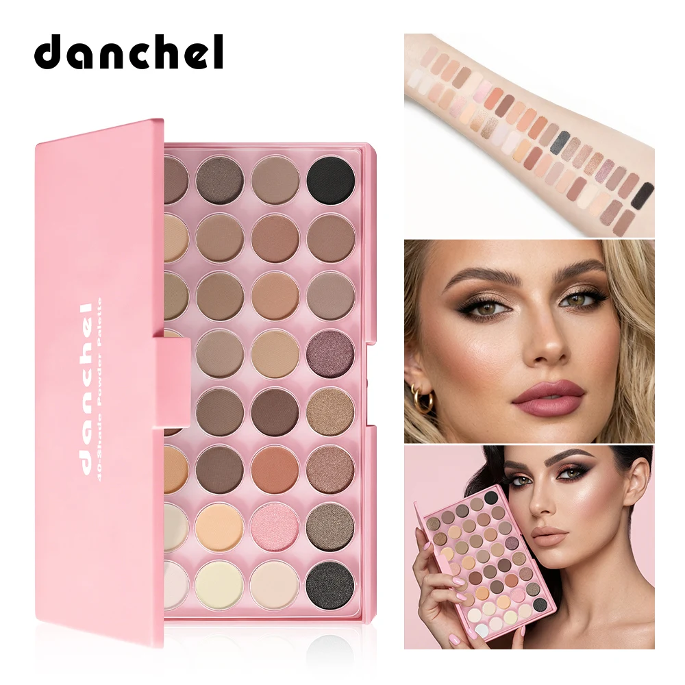 40 Colors Eyeshadow Palette Rich Pigment Matte & Glitter Shimmer Waterproof Easy Blend Daily Party Eye Makeup Palette Makeup