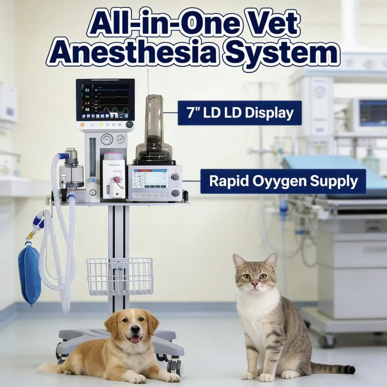 EUR VET Veterinary Equipment Portable Anesthesia Machine Vet Surgical Instruments Surgical Breathing Machine