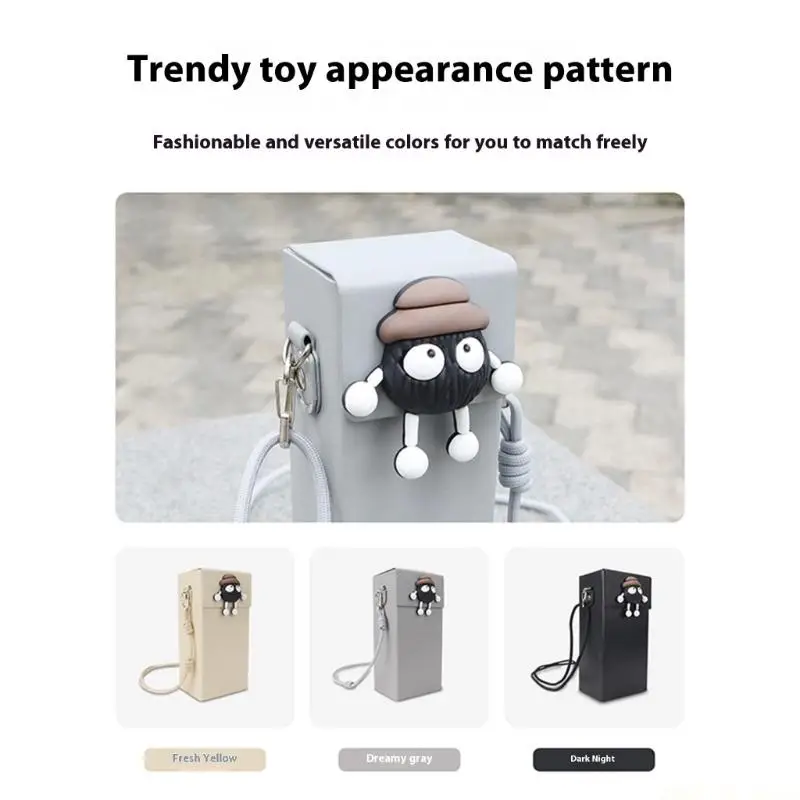 M5TD Leather Carrying Case for Pocket 3 Action Camera Portable Travel Storage Bag
