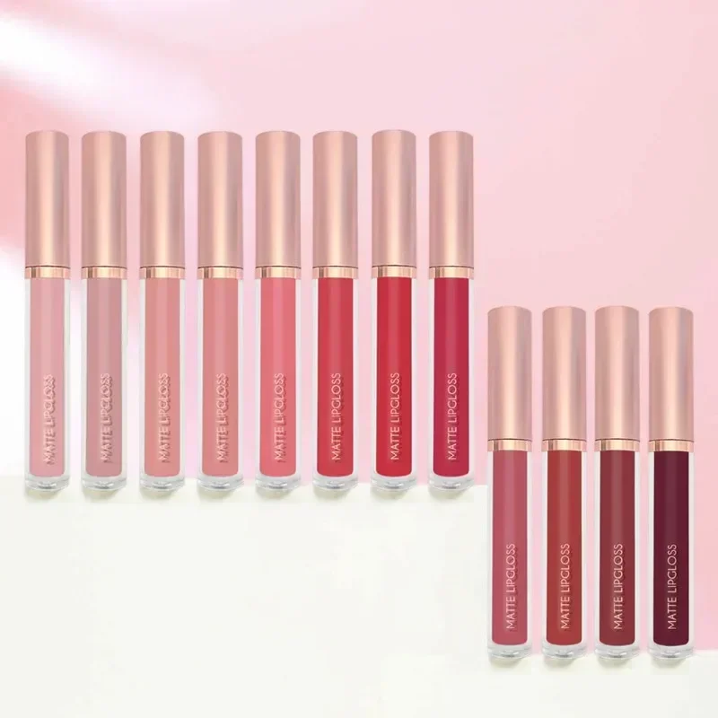 

6 Sets Lip Gloss Matte Lip Gloss Mist Lip Glaze Milk Tea Color Non-stick Cup for Women Makeup Free Shipping