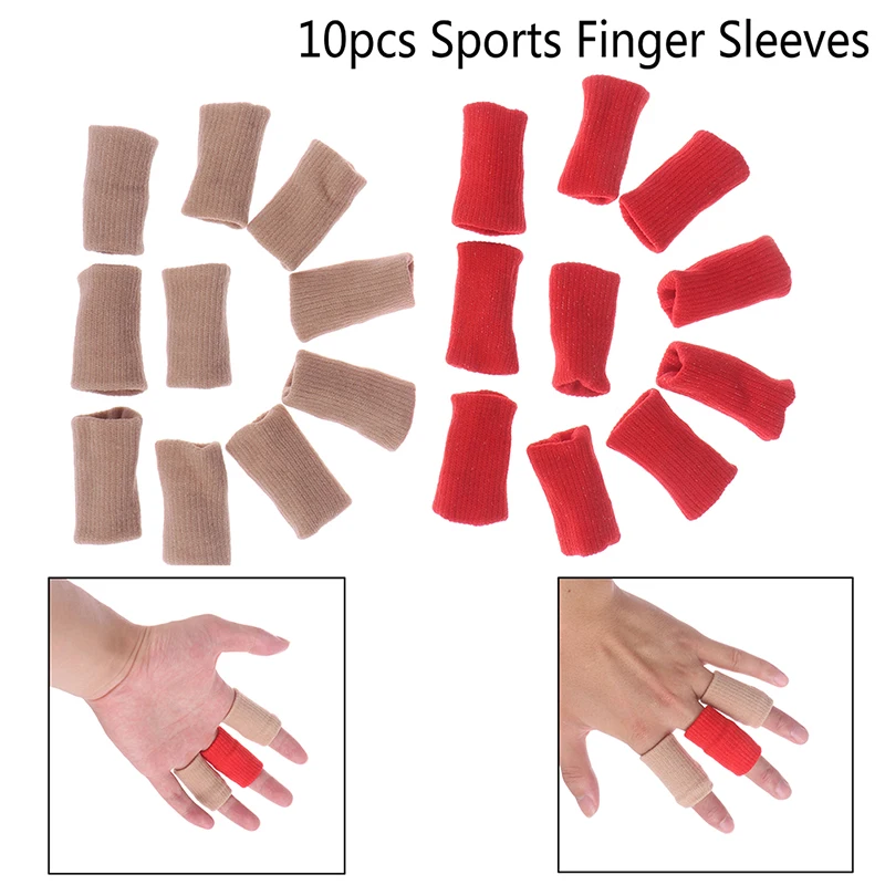 10Pc Finger Sleeves Sport Arthritis Trigger Braces Knuckle Protector Splint Wrap