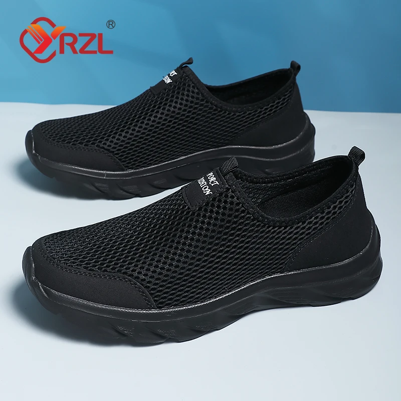 YRZL Herren-Laufschuhe, atmungsaktives Mesh, Freizeitschuhe, leichte Schuhe, rutschfest, für den Außenbereich, bequeme Sport-Turnschuhe für Herren
