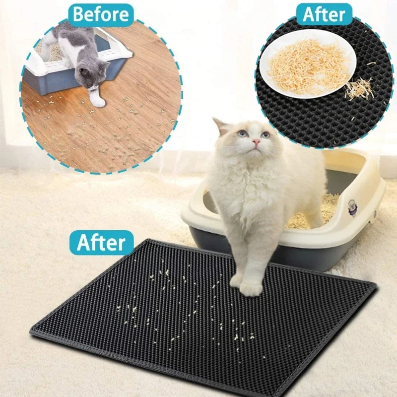 LM Honeycomb Double-Layer Design Waterproof Urine Proof Material Cat Litter Mat EVA  Cat Litter Trapper Mats