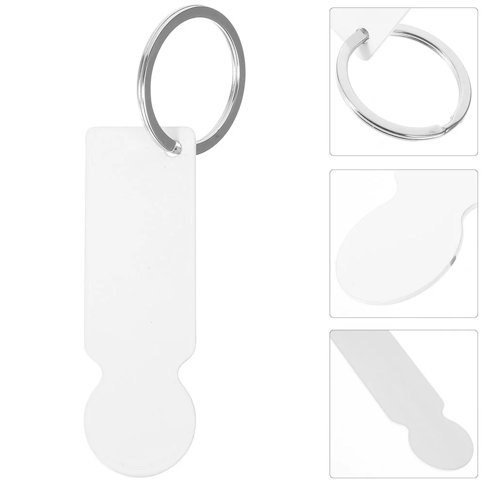 2 Pcs Cart Token Shopping Tokens Blank Trolley Keychains Portable Openers Heat Transfer Hanging