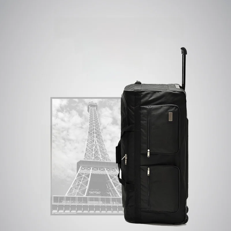 

Oxford Canvas Luggage Bag Large Capacity Carry on Suitcase Moving Bag Travel Bag with Wheel for Youth Unisex Zipper Closure