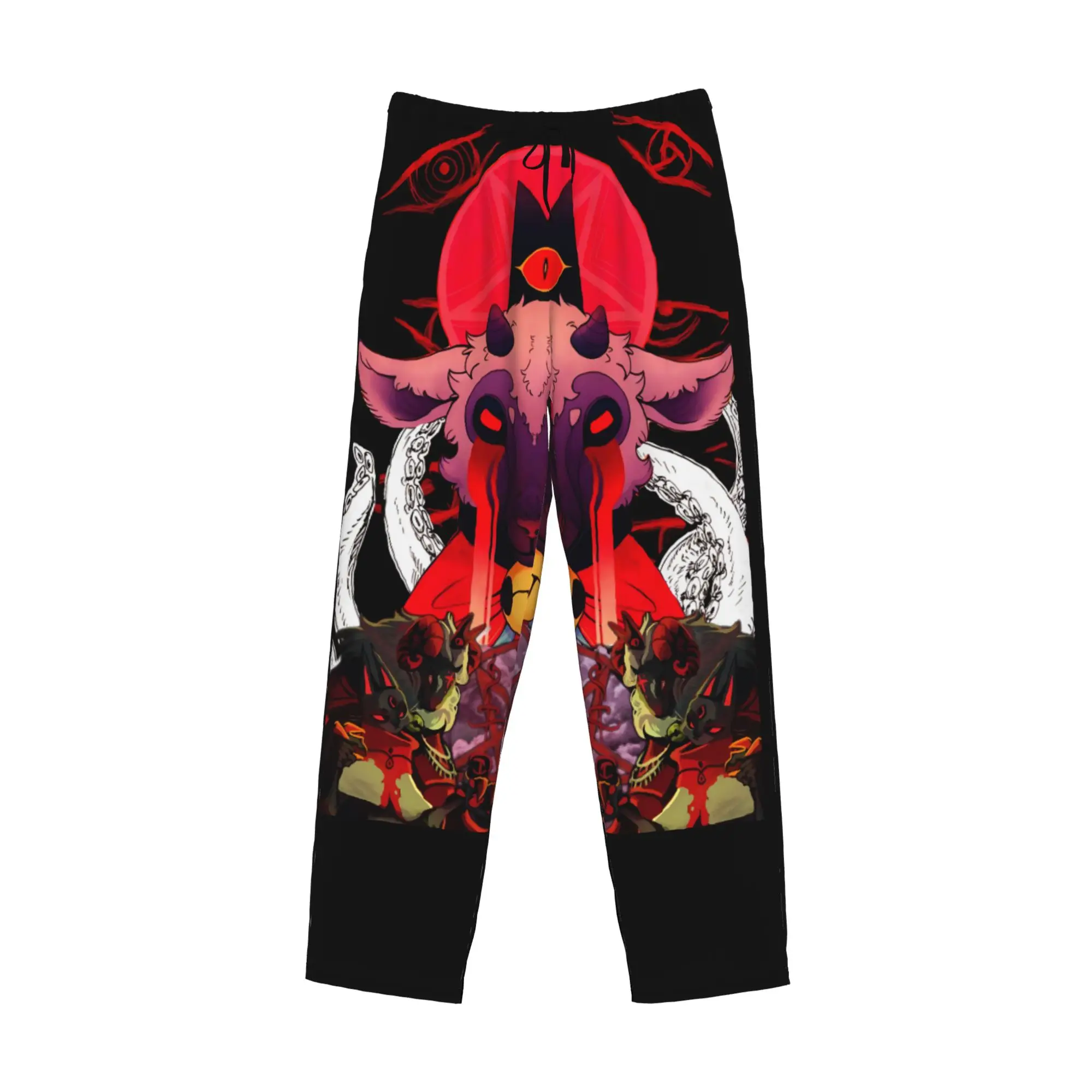 Custom Cult Of The Lamb Pajama Pants Sleepwear for Men Elastic Waistband Video Game Sleep Lounge Bottoms with Pockets view 3
