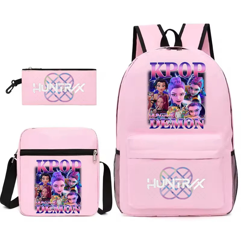 

Набор из 3 предметов Kpop Demon Hunters Rumi рюкзак для студентов и девочек легкие школьные сумки подростковый дорожный рюкзак обратно в школу Mochilas