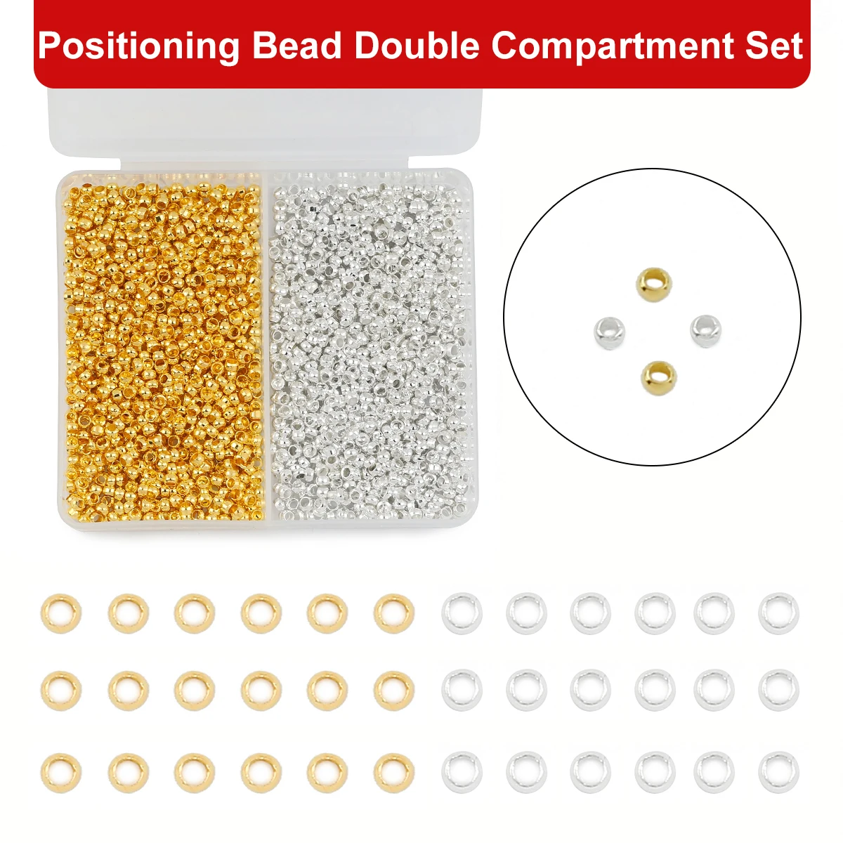 Golden Silvery Color Locator Beads Boxed Jewelry Making Materials Kit For DIY Bracelet Necklace Earrings Accessories 400pcs