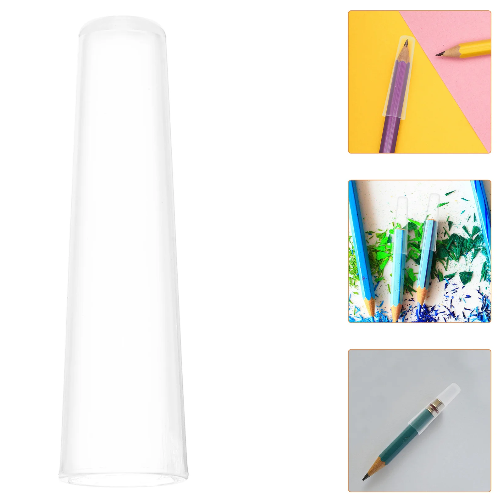 

50Pcs Plastic Pencil Cap - Transparent Pencil Tip Protector with Extender Function for Comfortable Grip Ideal for Sketching