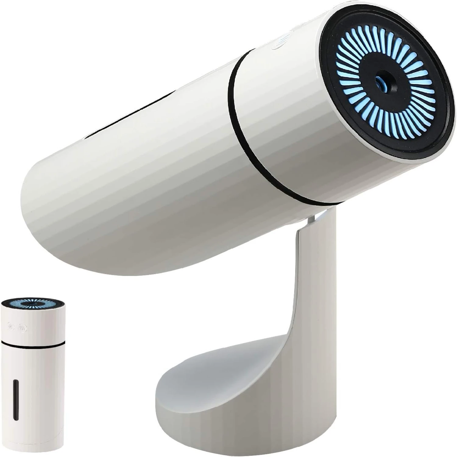 ชาร์จแบบพกพา Humidifiers,Cool Mist mini Humidifier ปรับมุม, 260ml ถังน้ําขนาดเล็ก Humidifier USB Powered,