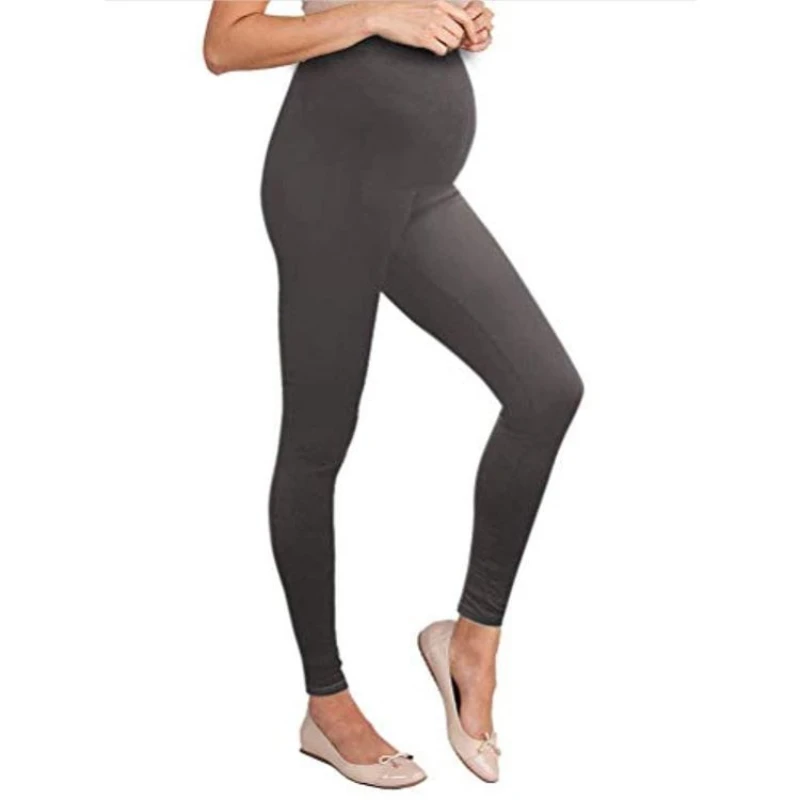 Legging de maternidade elástico para mulheres grávidas, monocromático, magro, gravidez Yoga, calças esportivas fitness, calças justas, roupas domésticas