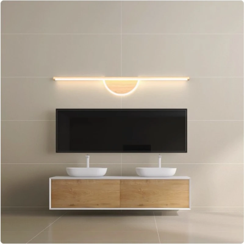 Japanese Grain Tradition Wall Lamp Nordic Dresser Mirror Light Bedside Living Room Decoration Wall Light Walnut Wood Led Luster