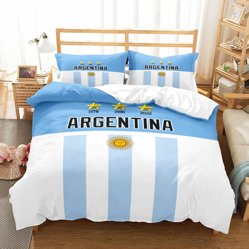 Imagem -03 - Equipe Nacional de Futebol Duvet Cover Grupo Núcleo Número do Jogador Bedclothes Queen Size Único Duplo Rei Eua Twin Full Size