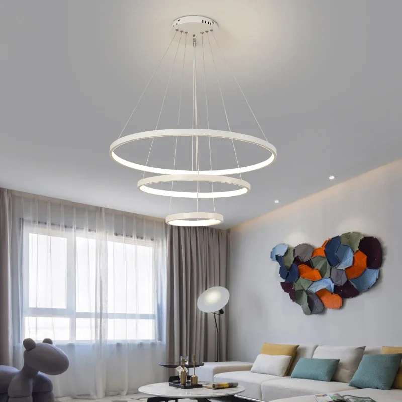 Nieuwe Noordse Ring Led Eetkamer Kroonluchter Moderne Minimalistische Woonkamer Slaapkamer Interieur Verlichting Kroonluchter Lampen Deco Maison