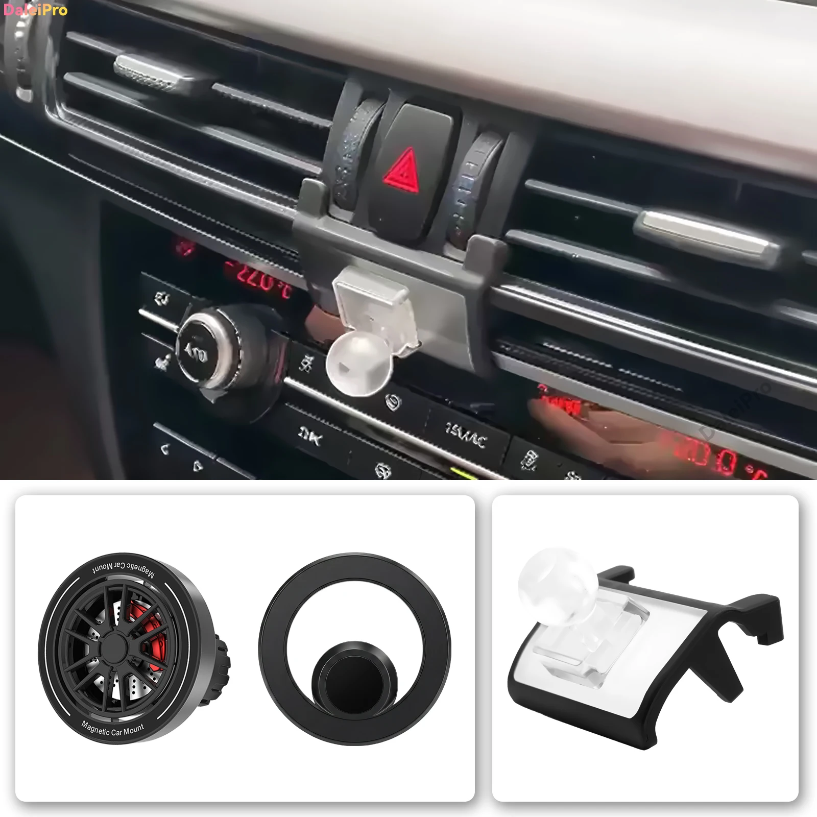 Custom Fit for BMW X5 F15 2014 2015 2016 2017 2018 Magnetic Phone Mount Airflow Cooling Phone Holder 360° Swivel Holder Base