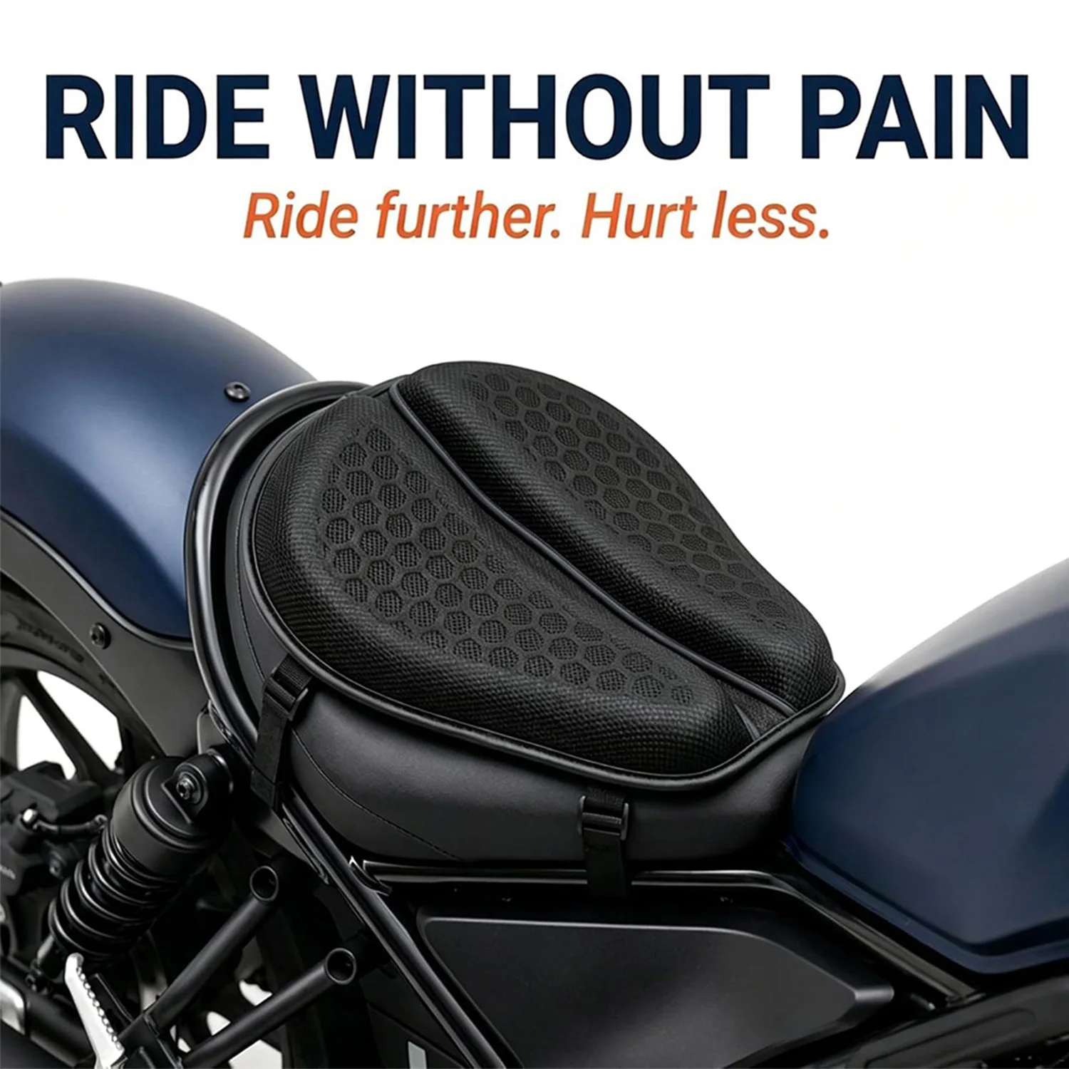 3D Honeycomb Motorcycle Seat Cushion Foldable Structure Shock Breathable Non-Slip Motorcycle Seat Pad for Long Ride Dropshipping