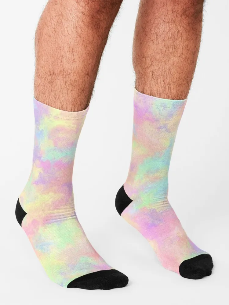 Pastel Tie Dye Regenboog Patroon Sokken Heren Sportsokken