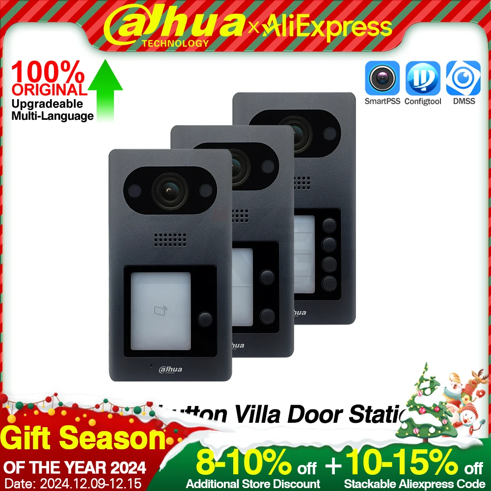 Dahua VTO3211D-P1-S2 VTO3211D-P2-S2 VTO3211D-P4-S2 IP 1/2/4-button Villa PoE Door Station Control Card App Two Locks IP65 IK08