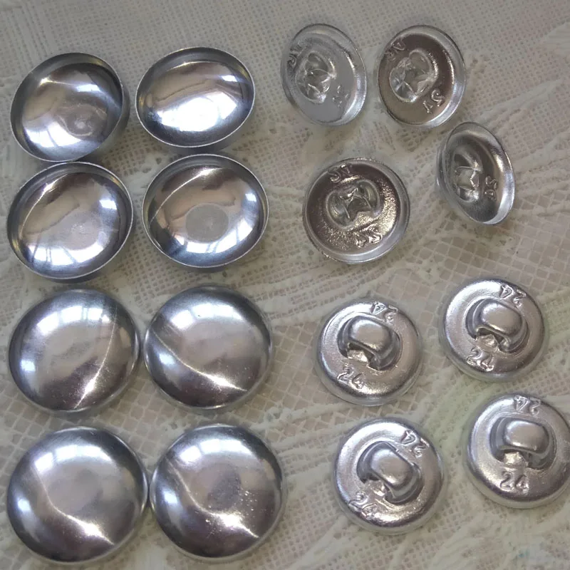 500pcs #16-80 DIY Handmade Fabric Buttons Bread Shape Round Fabric Covered Cloth Button Cover Metal 4 Back Buttons 13s