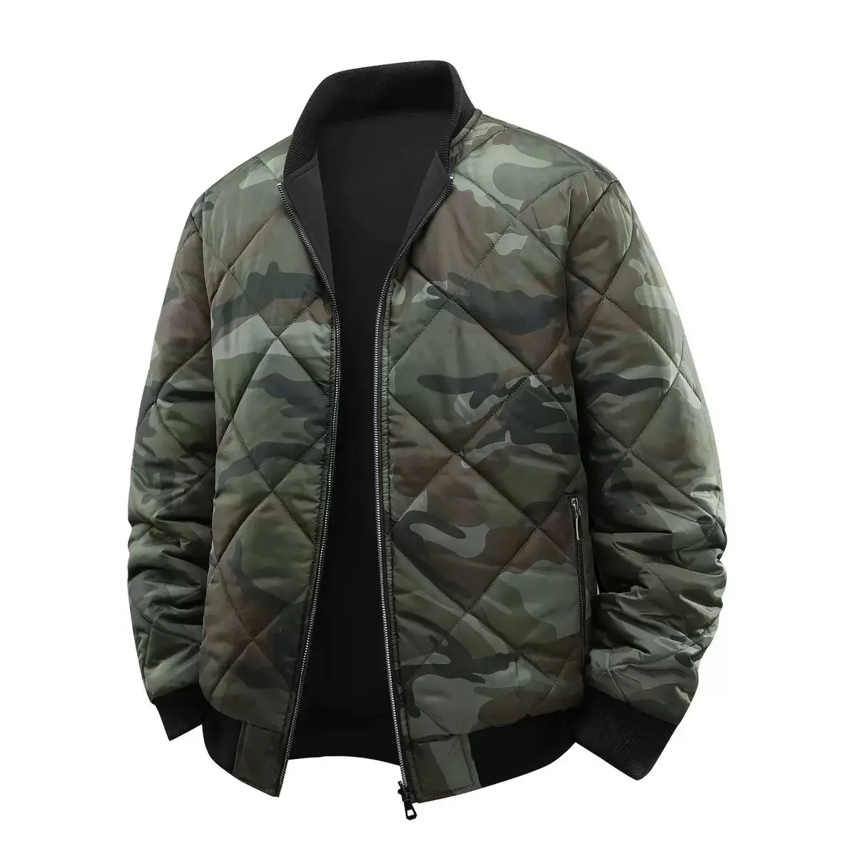 Winter New Fashion Trend Retro Printed Thick Warm Cotton Jacket For Men's Casual Loose Sports High-Quality Plus Size Jacket