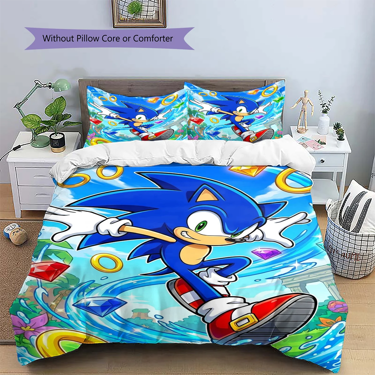 Sonic the Hedgehog Daily Use Bedding Nice Fan Gift Patterned Duvet Cover Set Anime Bedroom Decor -xia67 - view 2