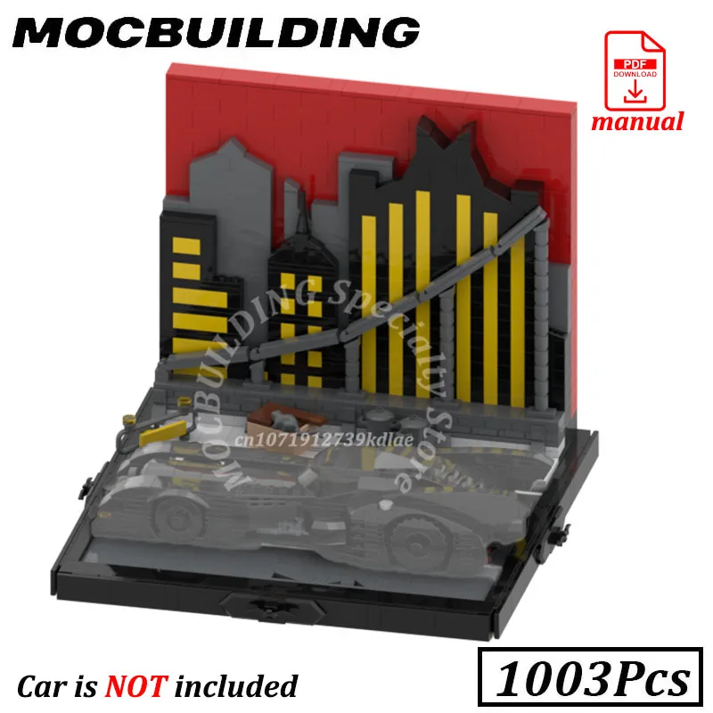 Présentoir pour modèle de voiture de course MOC, blocs de construction MOC, cadeau de garage en brique, cadeau de Noël, cadeau d'anniversaire