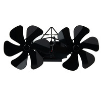 Double Head Fireplace Fan 12 Blade 12 Pieces Thermoelectric Module Unpowered Operation Wall Mounted Double Heads