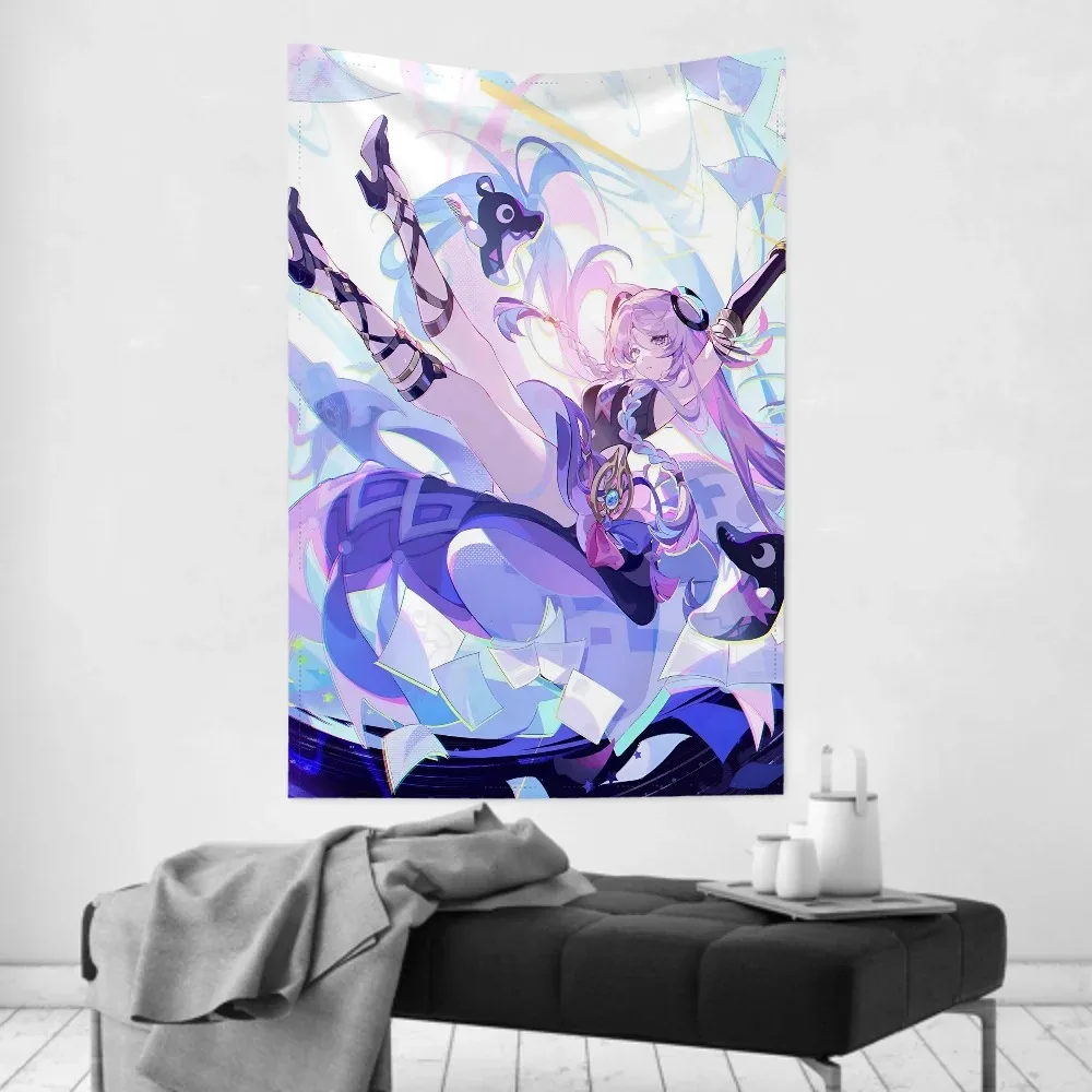 Game Citlali Genshin Impact Tapestry Wall Hanging Cute Cartoon Fantasy Background Home Decoration Anime Room Decoration