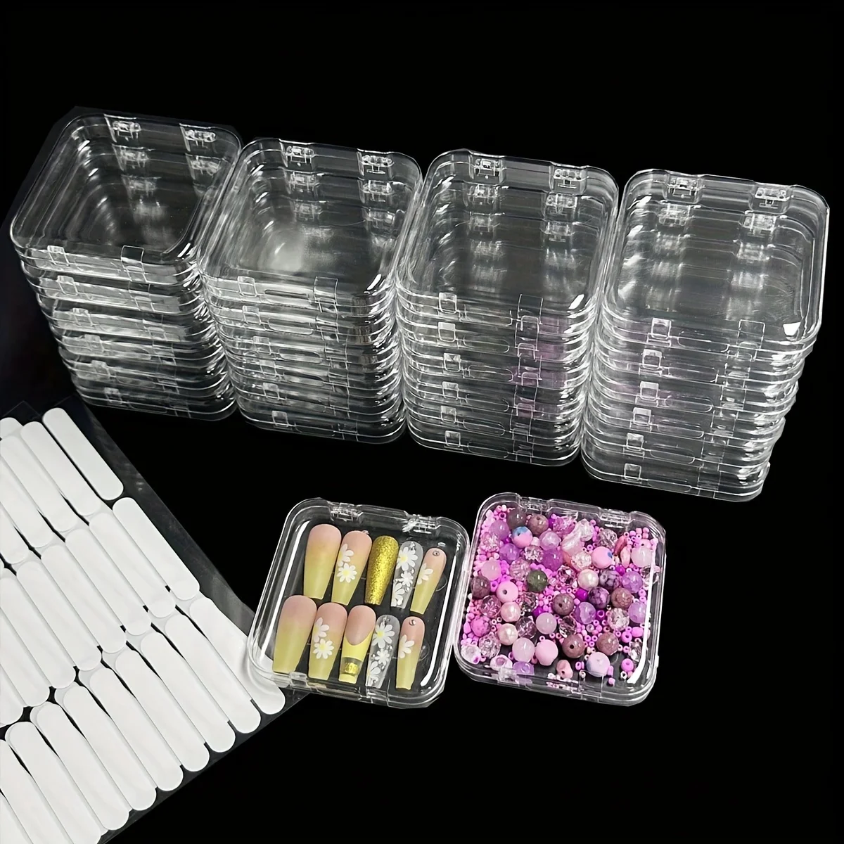 Clear Nail Boxes: Transparent Nail Storage, Small Nail Wearing Boxes, Tool & Accessories for Nail Care view 3