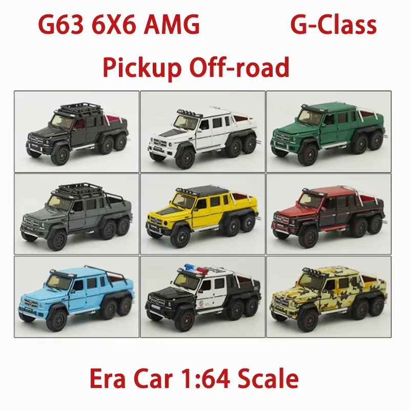 

Автомобиль Era в масштабе 1:64 G63 6X6 AMG G-Class Pickup Off-road, модель автомобиля из сплава, классическая коллекционная модель, подарок для мальчика
