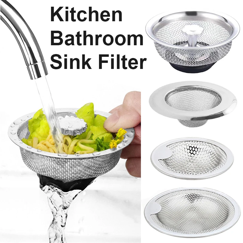 Stainless Steel Kitchen Sink Filter Mesh Sink Sewer Strainers Bathroom Floor Drains Catcher Waste Drain Hole Filter Trap Screen