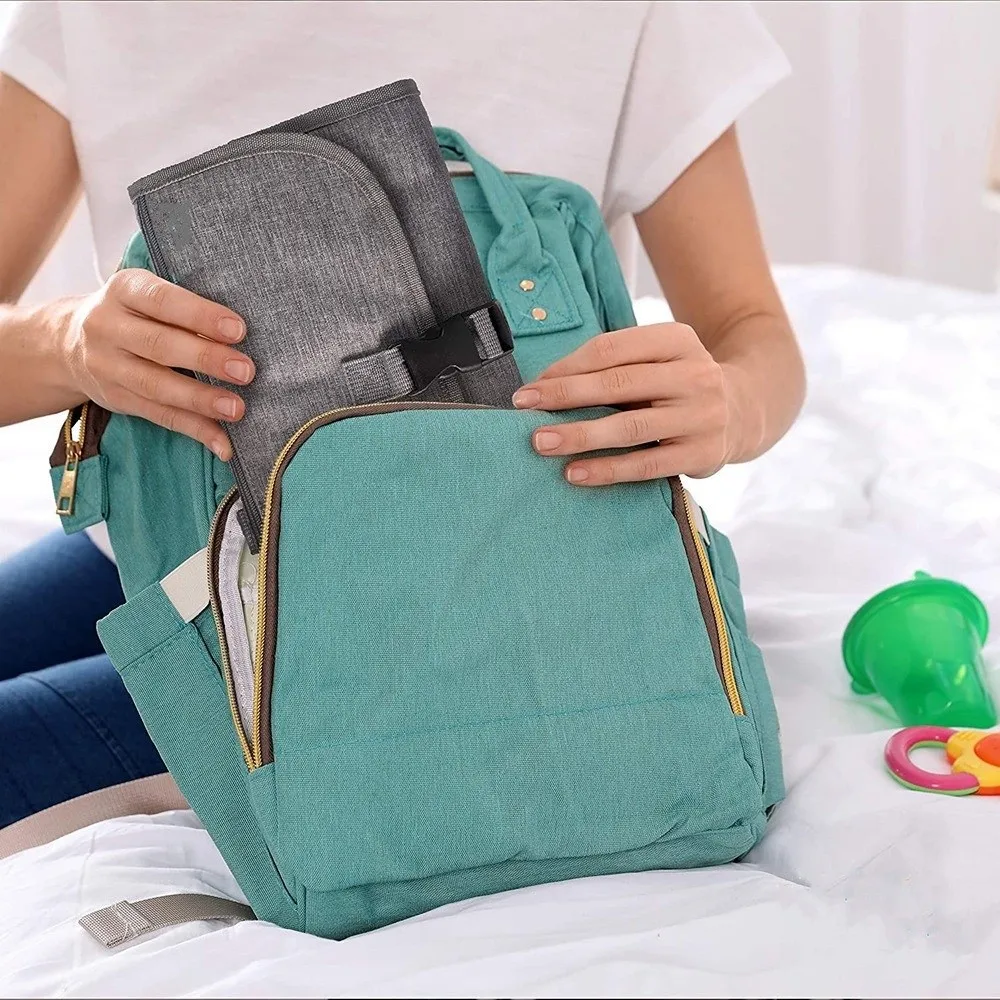 

Solid Color Baby Changing Pad Oxford cloth Multifunctional Newborn Travel Changing Station with Wipes Pockets Waterproof