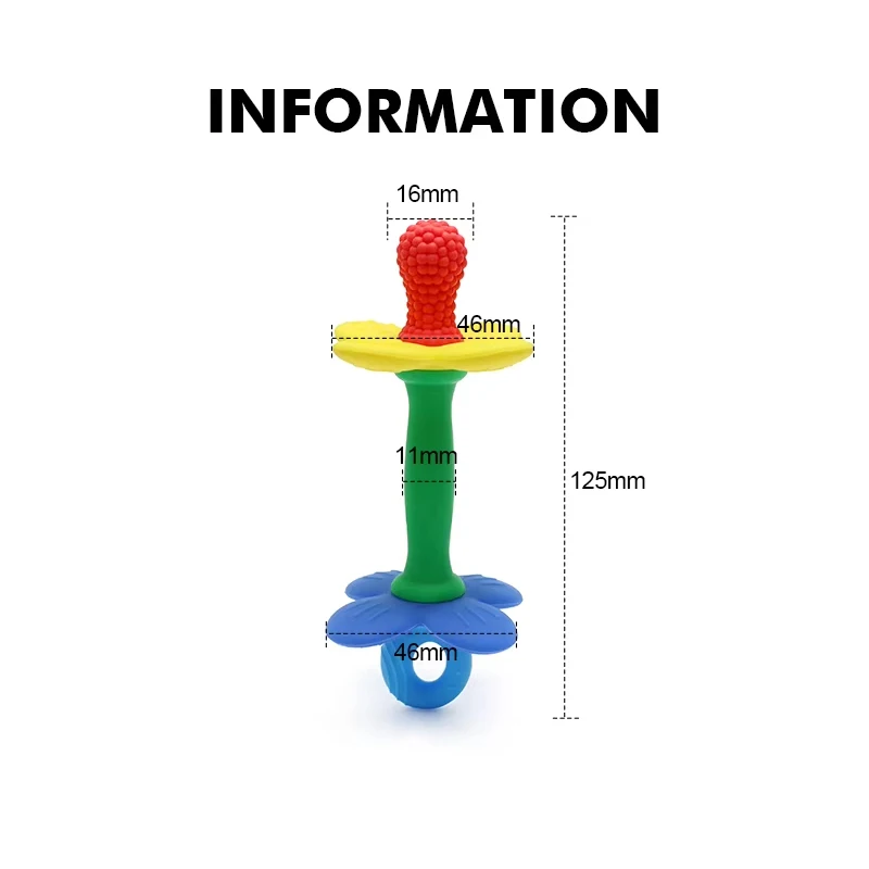 BPA Gratis Baby Siliconen Bijtringen 2 in 1 Bloem Ontwerp Gemakkelijk vast te houden Baby Chew Tandjes Speelgoed voor Jongen Meisje Gift Baby