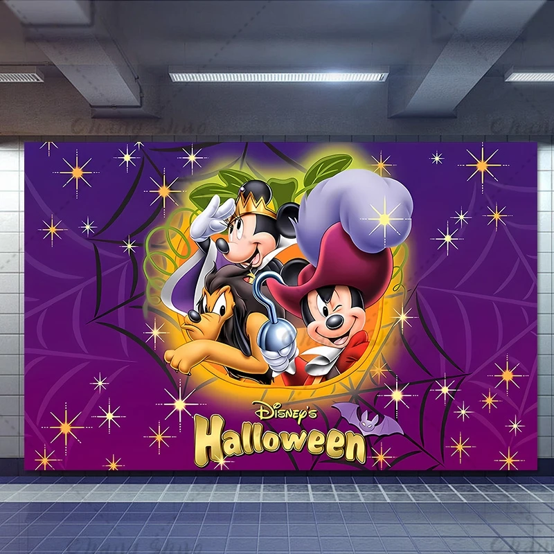 Cartoon Mickey Mouse Backdrop Halloween Kids Birthday Party Decorations Photograhy Background Baby Shower Banner Photo Studio