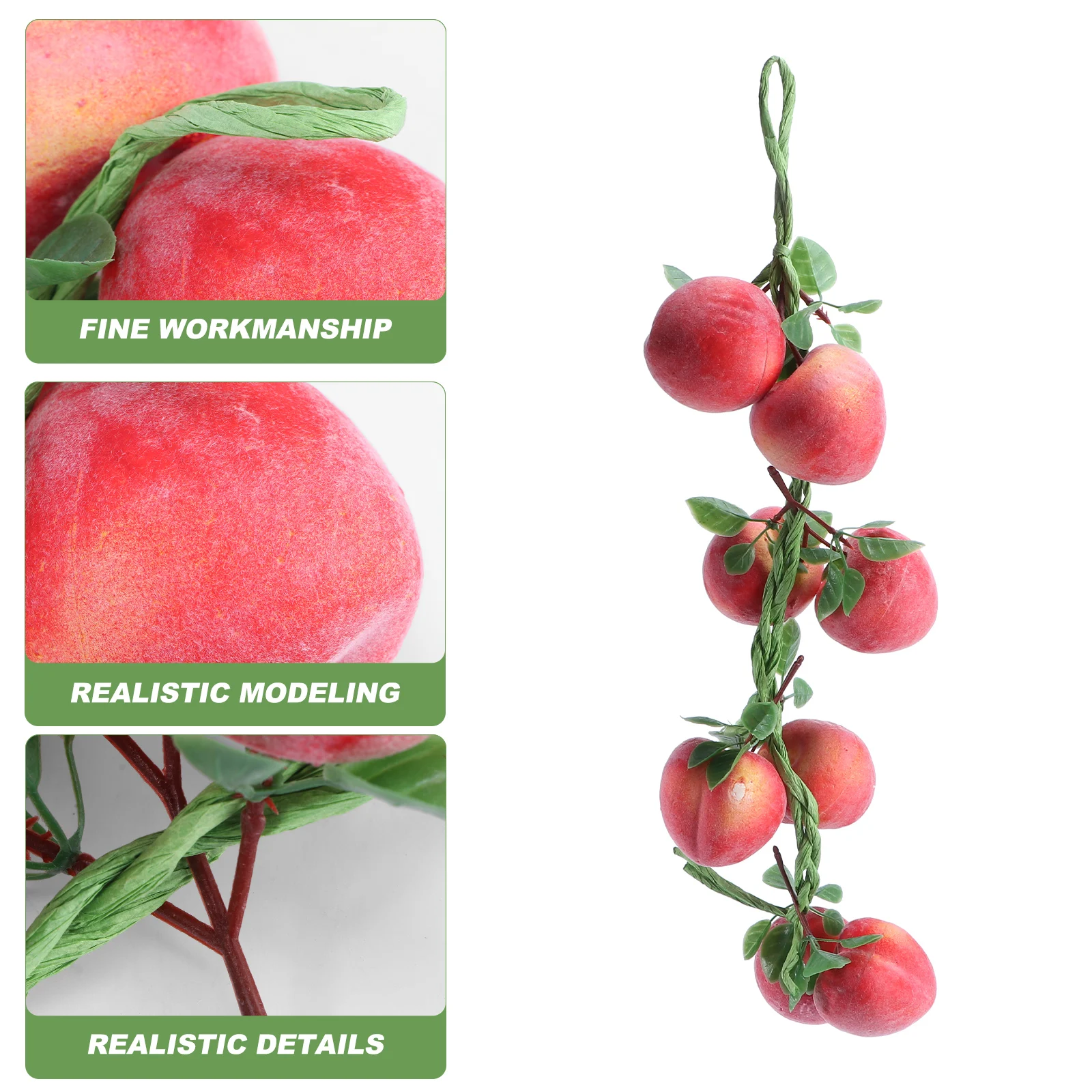 

2Pcs Simulation Peach Hanging String naments Fake Fruit Decorations Home Photo Props Craft Supplies Simple Design Easy