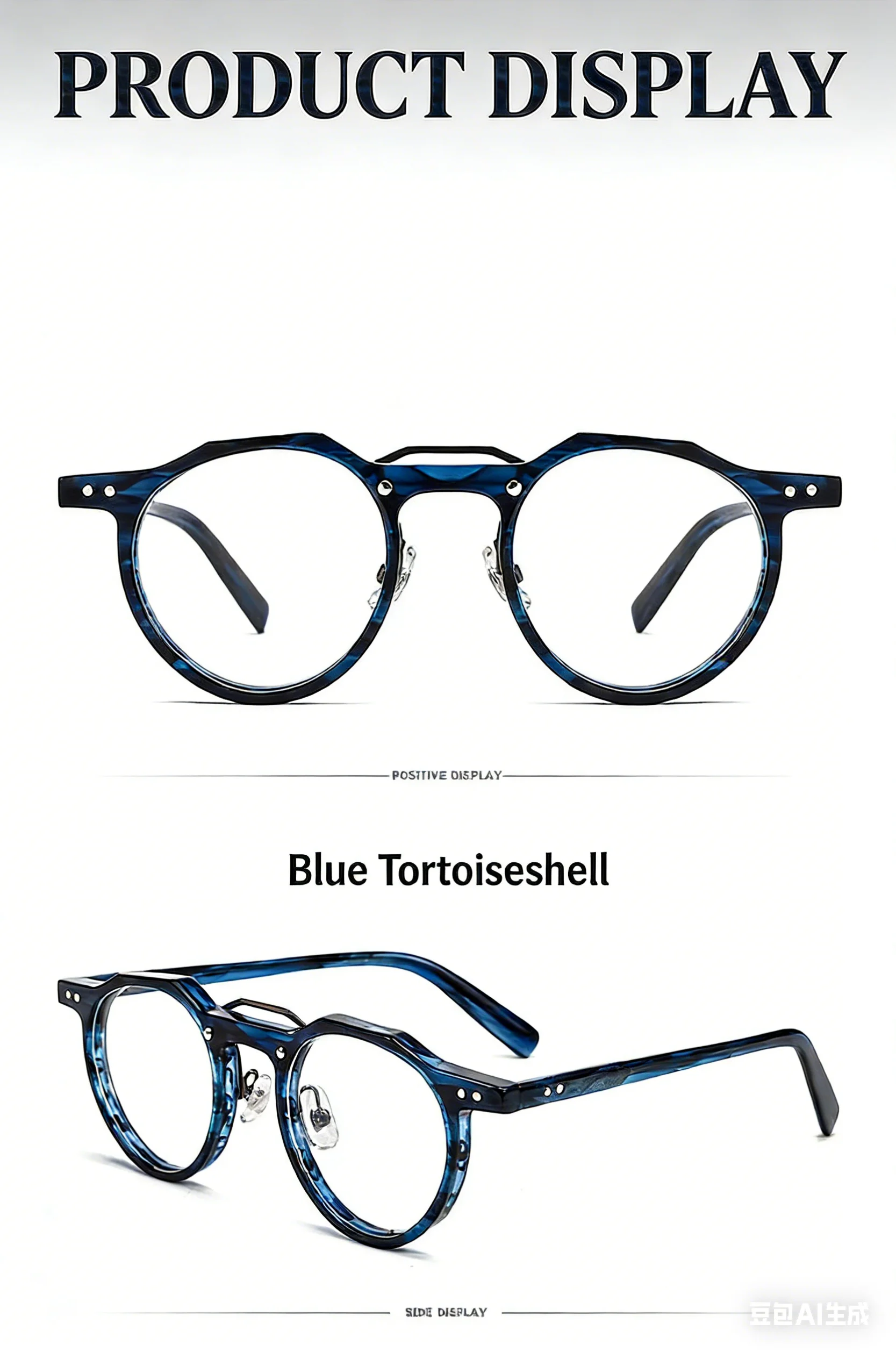 Premium Acetat Brille Rahmen Runde Niet Luxus Marke Designer Männer Brillen Retro Optische Gläser Frauen Brillen Brillen – Detail 8